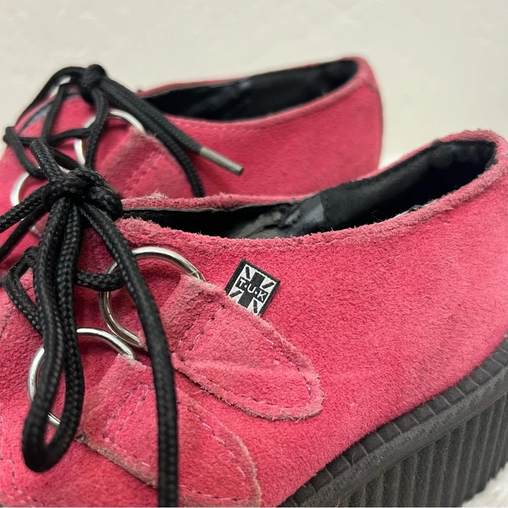 TUK Suede Mondo Creeper Unisex Pink Black Platform Size 6 women’s